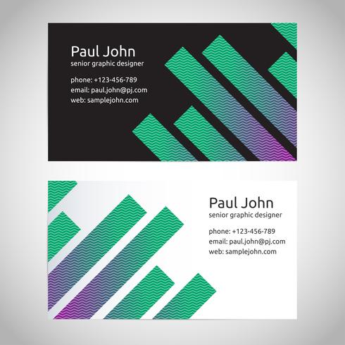 Vector business card template front and back