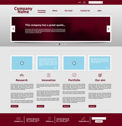 Modern website template for business, vector illustration
