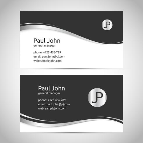 Vector business card template front and back