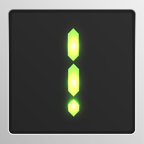 Digital character set typeface on a screen, vector illustration