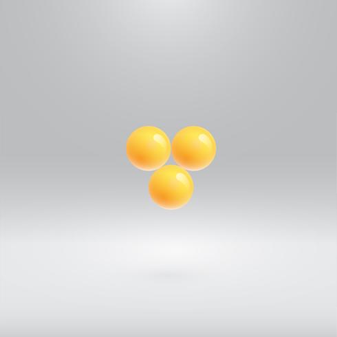 Colorful spheres floating, realistic vector illustration