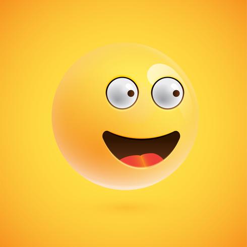 Realistic emoticon, vector illustration