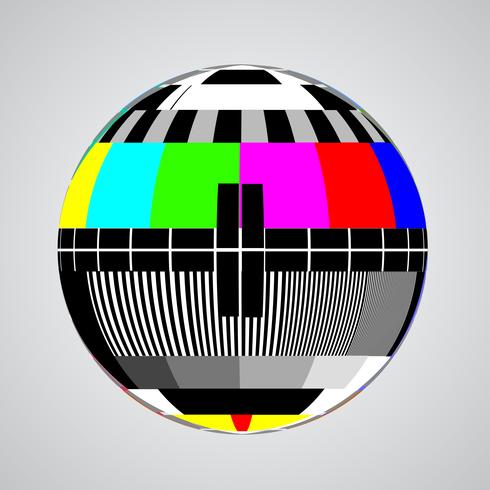 TV error screen in a sphere, vector illustration