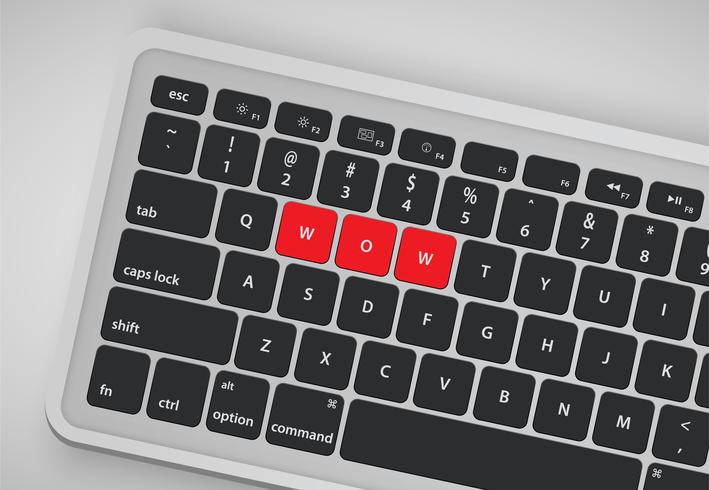 Las letras en el teclado forman una palabra, ilustración vectorial vector