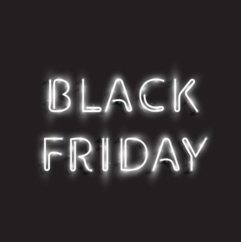 Realistic neon 'BLACK FRIDAY' sign, vector illustration