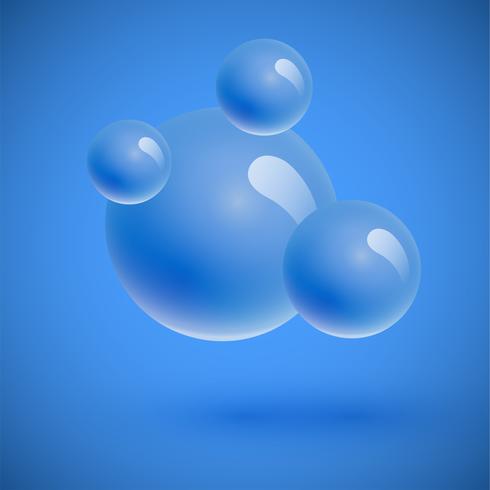 Colorful spheres floating, realistic vector illustration