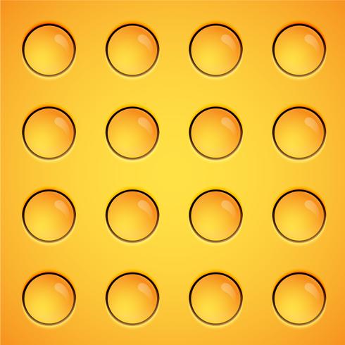 Yellow bubbles background, vector