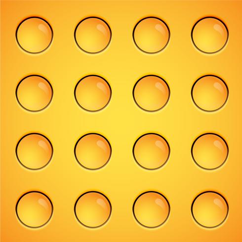 Yellow bubbles background, vector