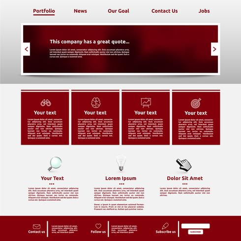 Modern website template for business, vector illustration