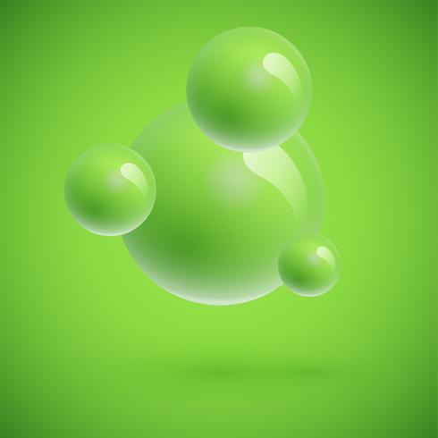 Colorful spheres floating, realistic vector illustration
