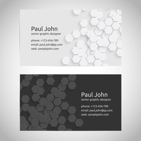 Vector business card template front and back