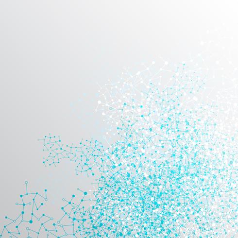 Abstract polygonal colorful background with connected dots and lines, connection structure, futuristic hud background, vector illustration