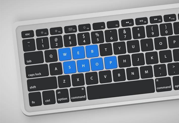 Las letras en el teclado forman una palabra, ilustración vectorial vector