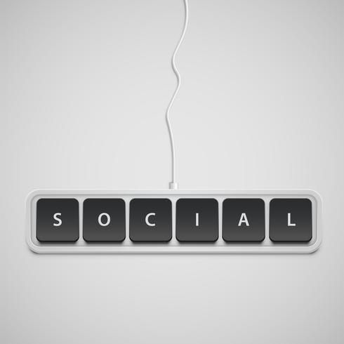 Simplified keyboard with one word only, vector