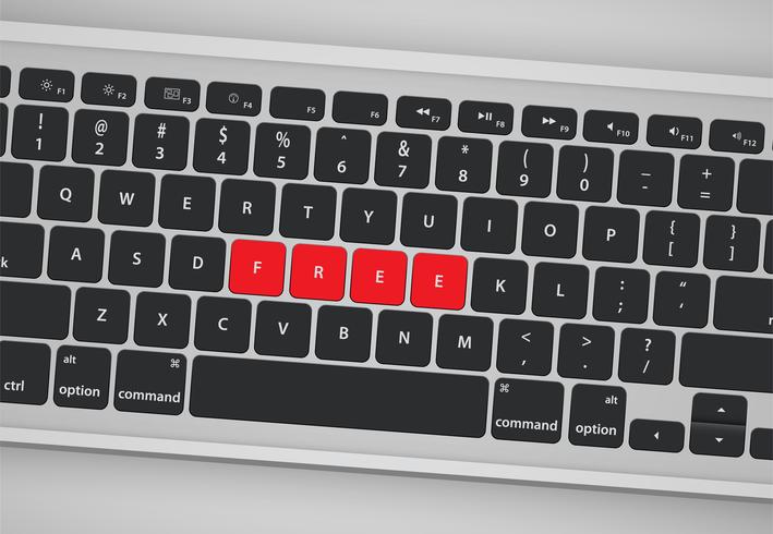 Las letras en el teclado forman una palabra, ilustración vectorial vector