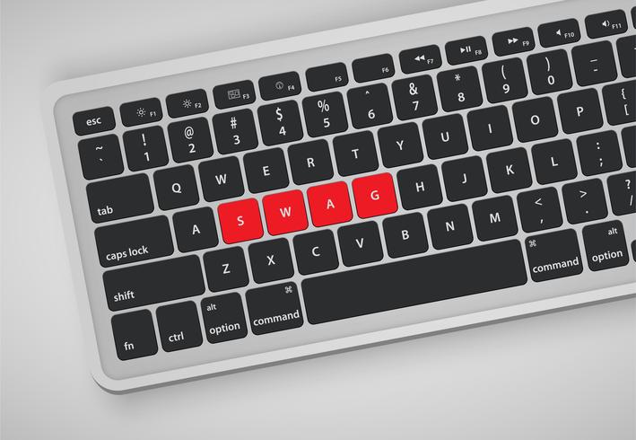 Letters on keyboard form a word, vector illustration