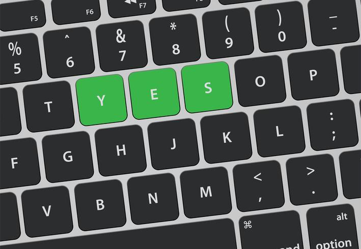 Letters on keyboard form a word, vector illustration