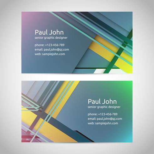 Vector business card template front and back