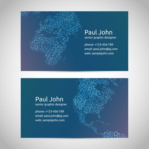 Vector business card template front and back