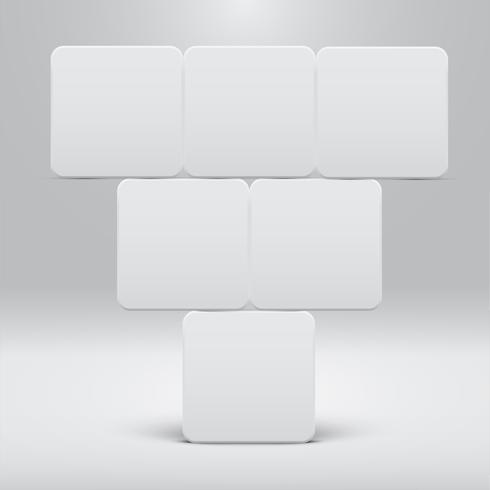 White template for websites or products, realistic vector illustration