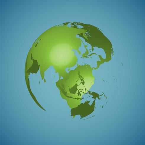 World globe on a blue background, vector illustration