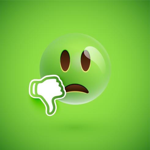 Emoticon with thumbs up, vector illustration
