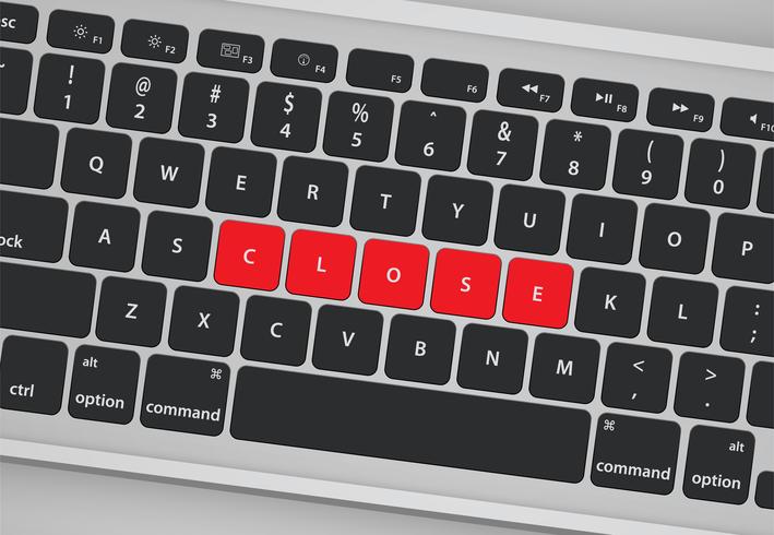 Las letras en el teclado forman una palabra, ilustración vectorial vector