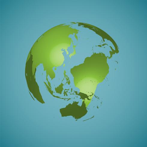 Globo del mundo sobre un fondo azul, ilustración vectorial vector