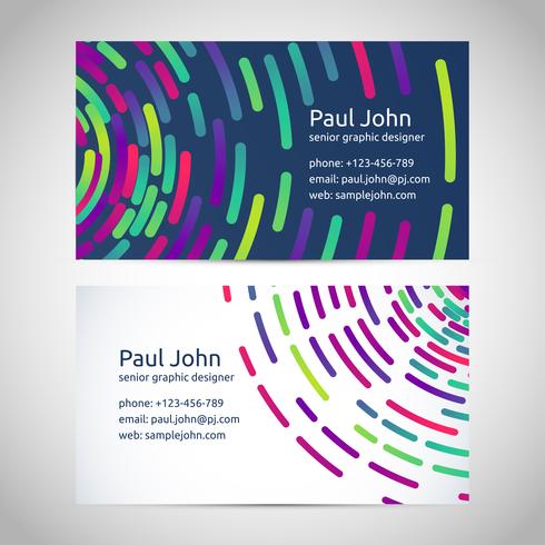 Vector business card template front and back