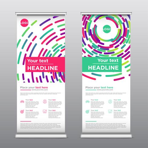 Colorful rollup design flyer, vector illustration