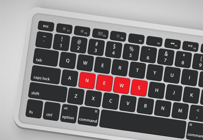 Letters on keyboard form a word, vector illustration