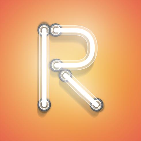 Realistic neon from a set, vector illustration