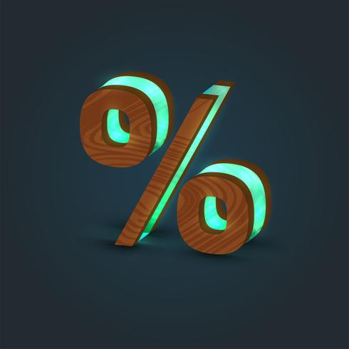 3D, realistic, glass and wood character from a typeface, vector