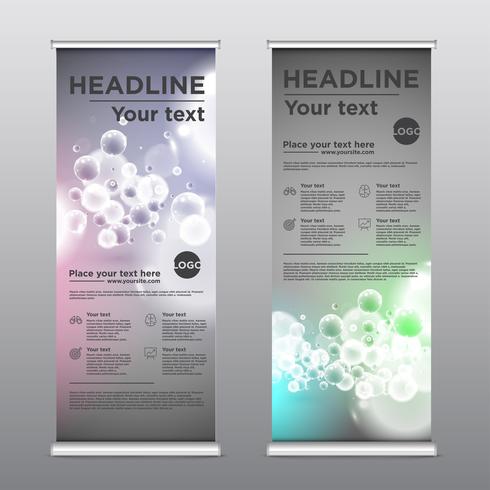 Colorful rollup design flyer, vector illustration