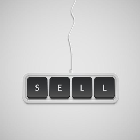 Simplified keyboard with one word only, vector