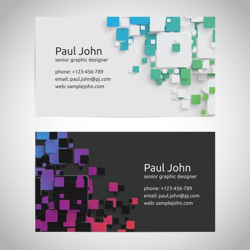 Vector business card template front and back