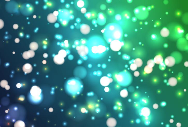 Colorful realistic glitter shines with bokeh, vector illustration