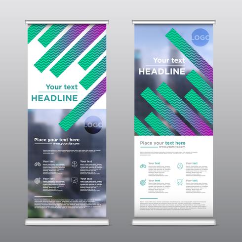 Colorful rollup design flyer, vector illustration