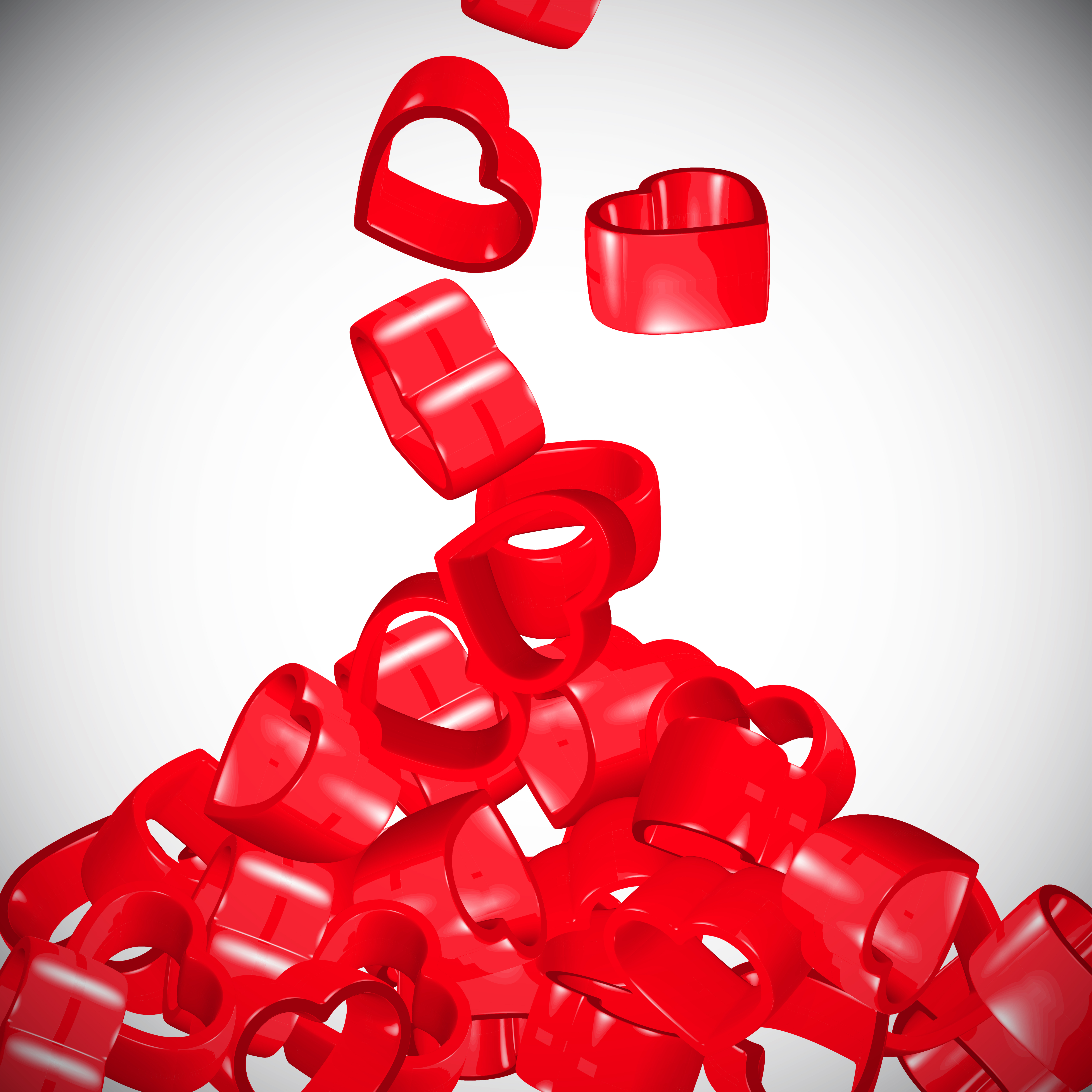 Download 3D red hearts spreading, vector - Download Free Vectors ...