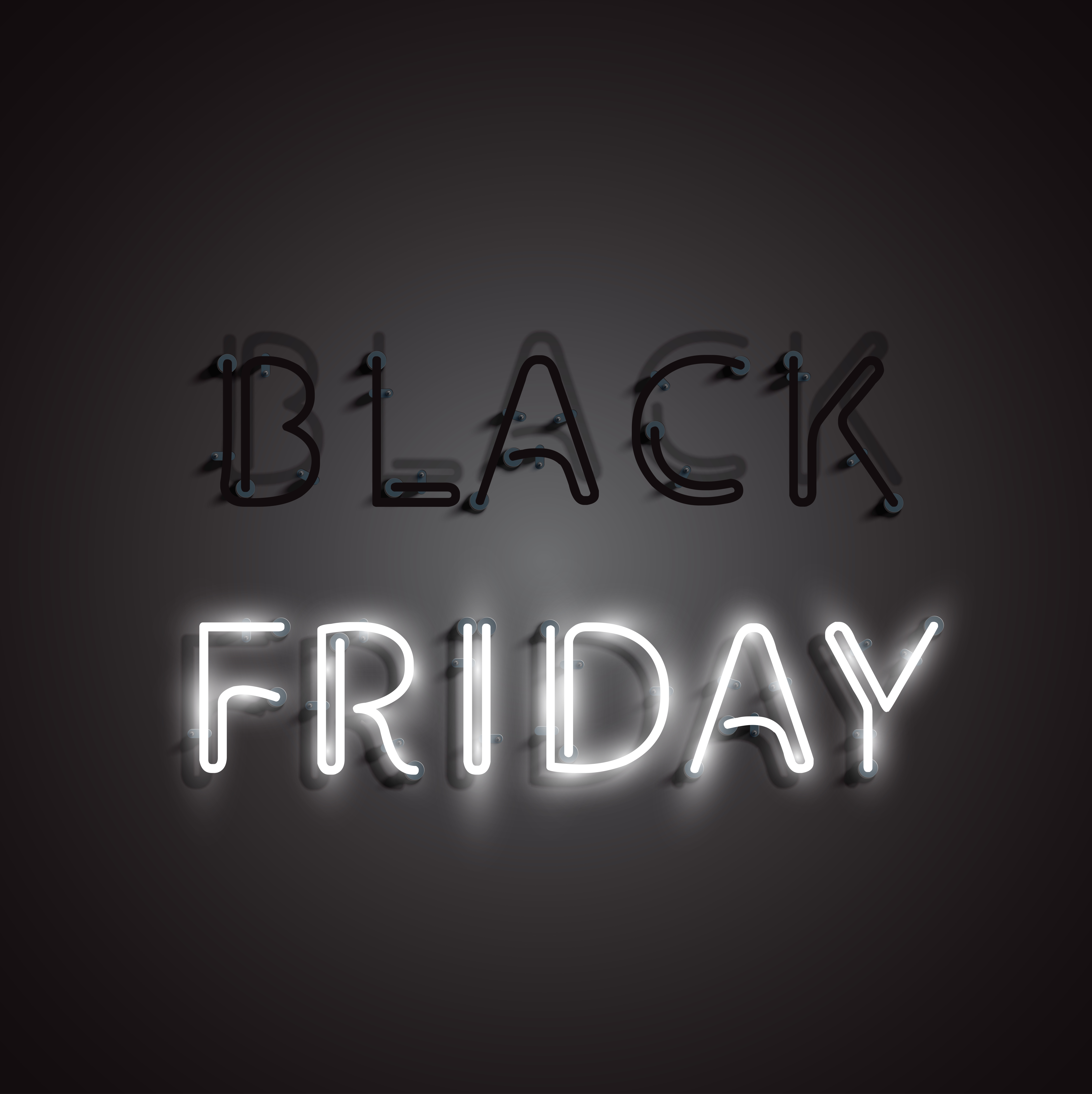 Realistic neon 'BLACK FRIDAY' sign, vector illustration 311131 Vector