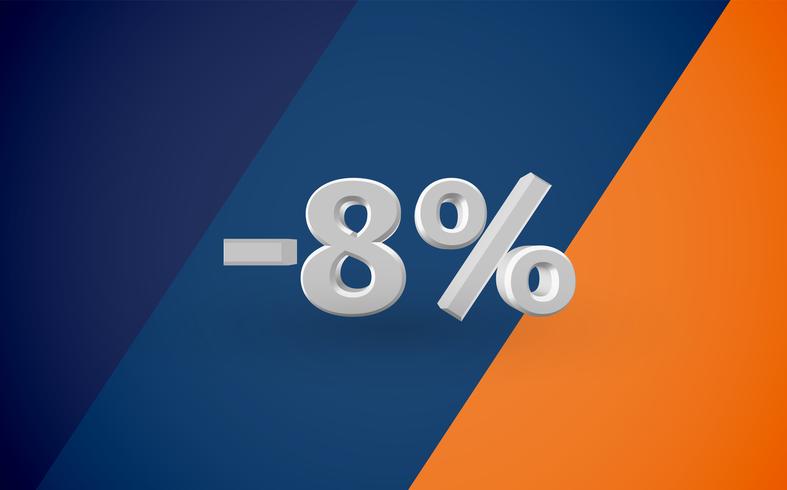 3D sale illustration with percentage, vector