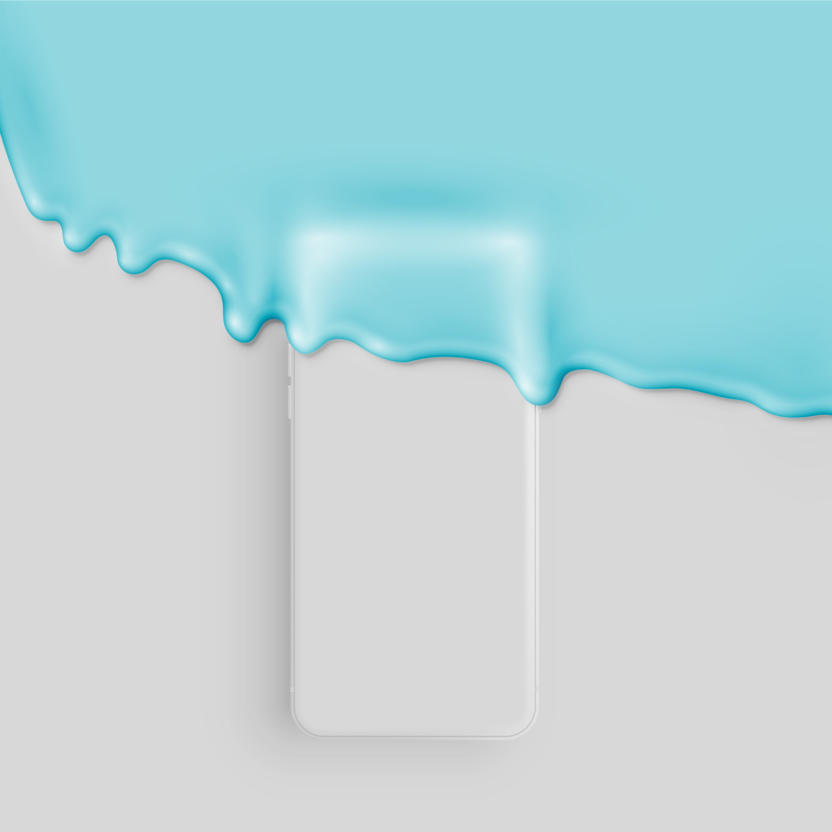 High detailed 3D matte smatphone covered with paint, vector