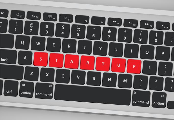 Las letras en el teclado forman una palabra, ilustración vectorial vector