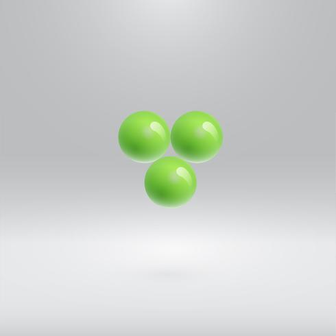 Colorful spheres floating, realistic vector illustration