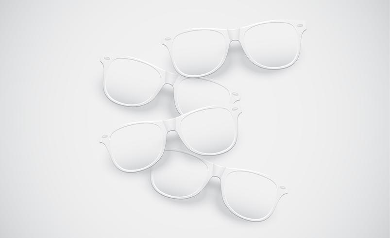 White matte sunglasses for advertisng, vector illustration