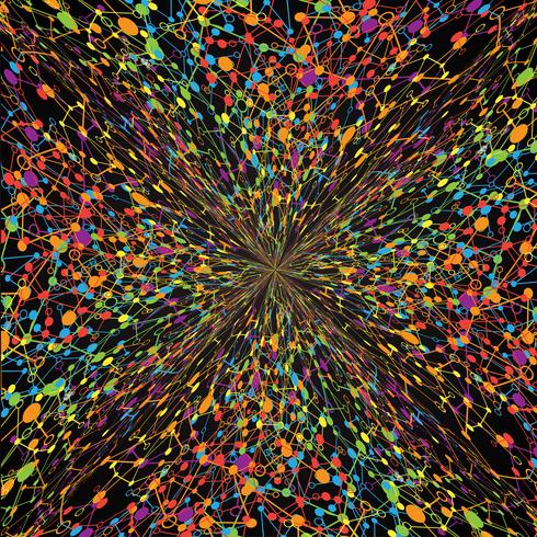 Abstract polygonal background with connected dots and lines, connection structure, futuristic hud, vector illustration