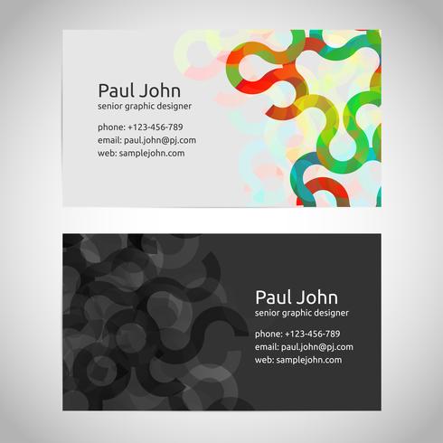 Vector business card template front and back