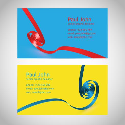 Vector business card template front and back