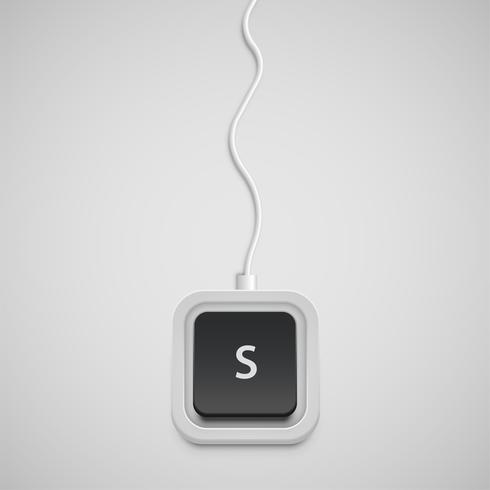 Simplified keyboard with one character only, vector