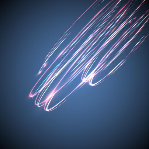 Círculos borrosos de neón en un fondo azul, ejemplo del vector. vector